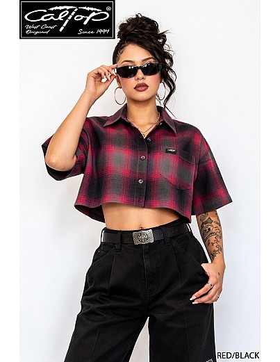 2000 S/S Girls Crop Tops : RED-BLACK